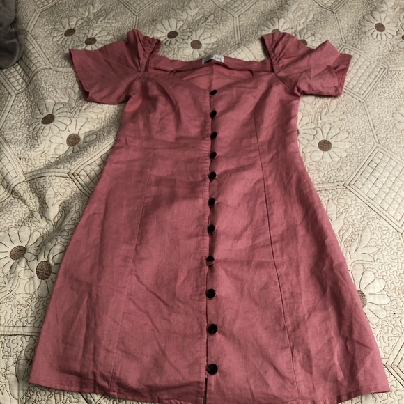 Linen Lux Pink Dress - Picture 2 of 14
